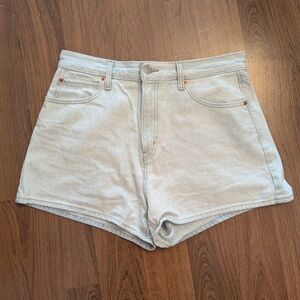 Levi's Light Wash High-waisted Wide Leg Shorts